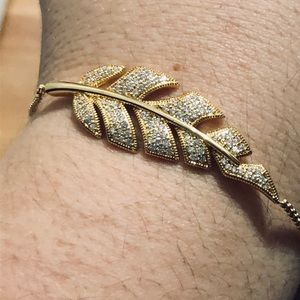 Gold plated feather bracelet